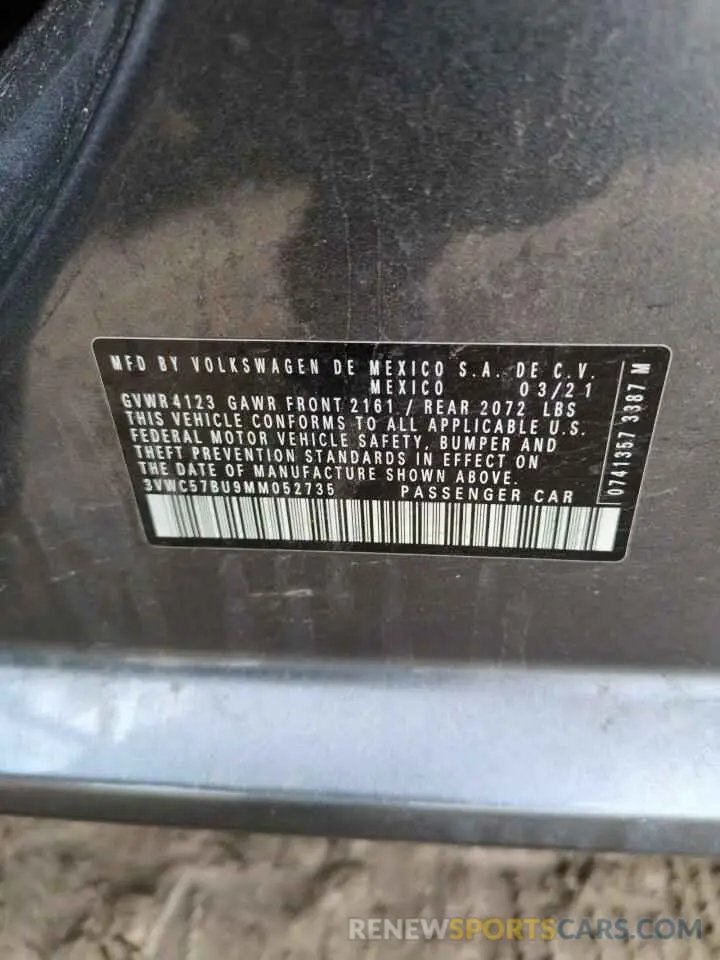 12 Photograph of a damaged car 3VWC57BU9MM052735 VOLKSWAGEN JETTA 2021