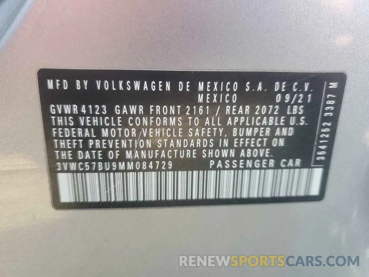 12 Photograph of a damaged car 3VWC57BU9MM084729 VOLKSWAGEN JETTA 2021