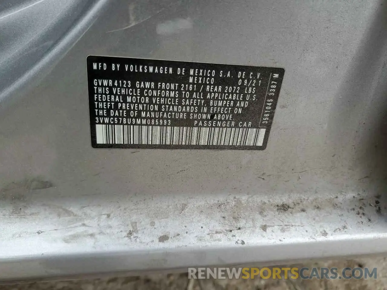 15 Photograph of a damaged car 3VWC57BU9MM085993 VOLKSWAGEN JETTA 2021