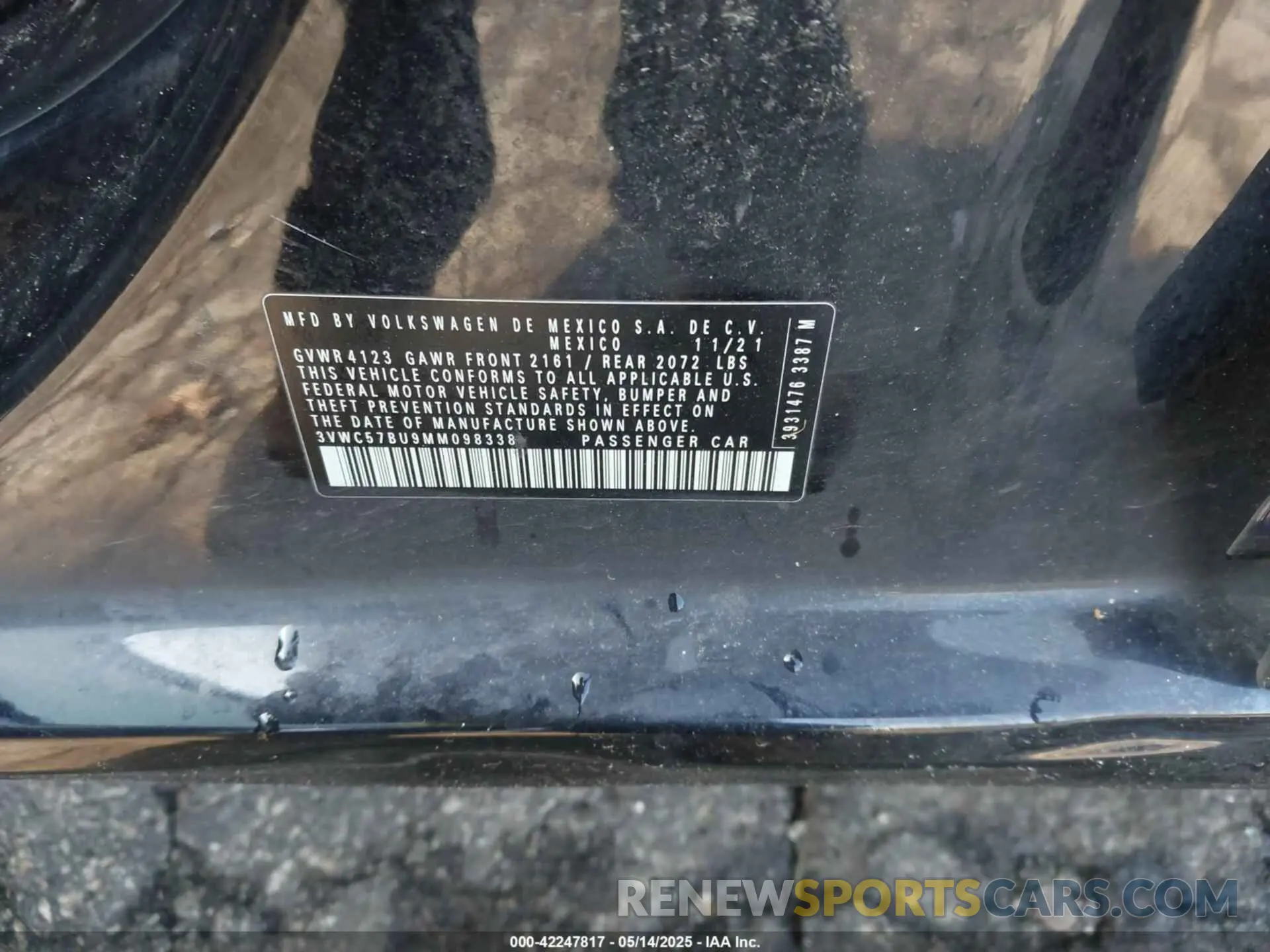 9 Photograph of a damaged car 3VWC57BU9MM098338 VOLKSWAGEN JETTA 2021