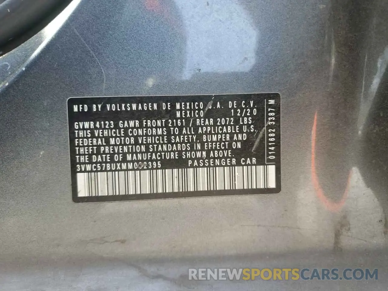 13 Photograph of a damaged car 3VWC57BUXMM032395 VOLKSWAGEN JETTA 2021
