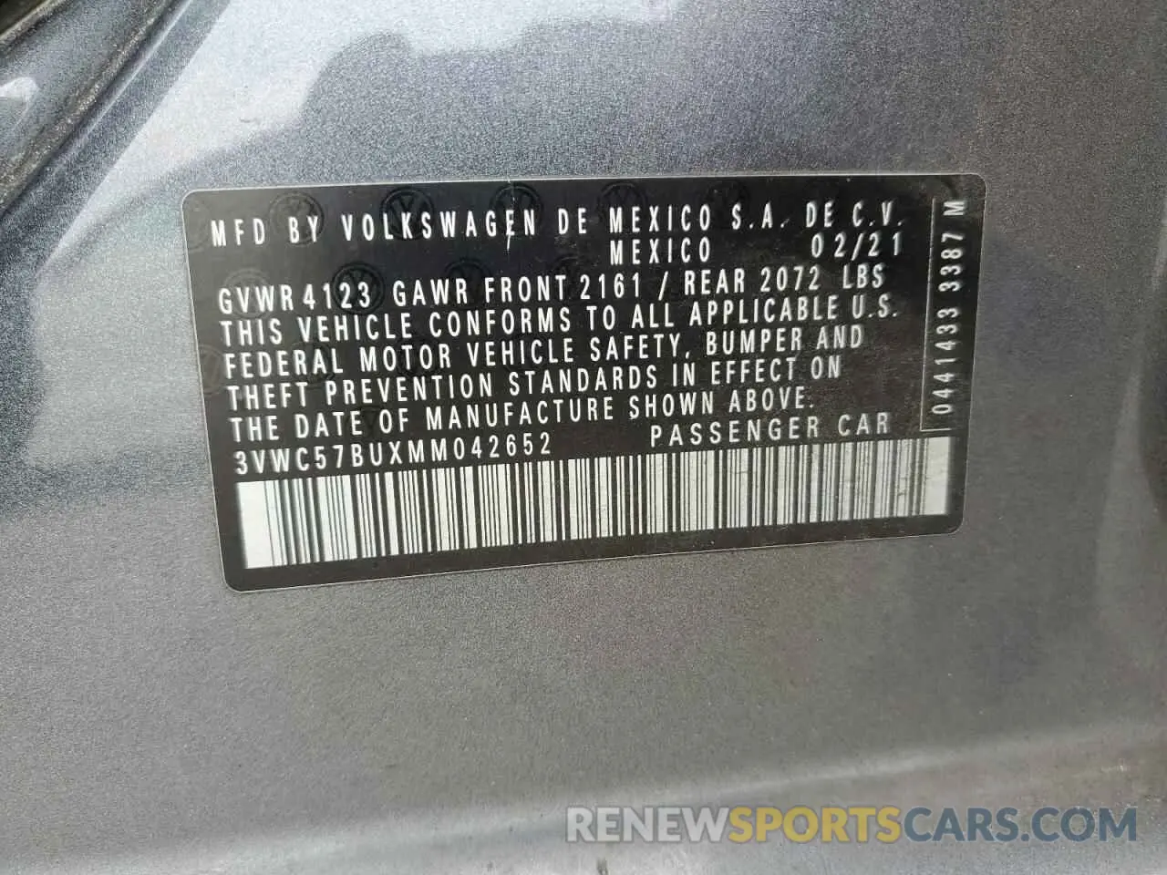 13 Photograph of a damaged car 3VWC57BUXMM042652 VOLKSWAGEN JETTA 2021