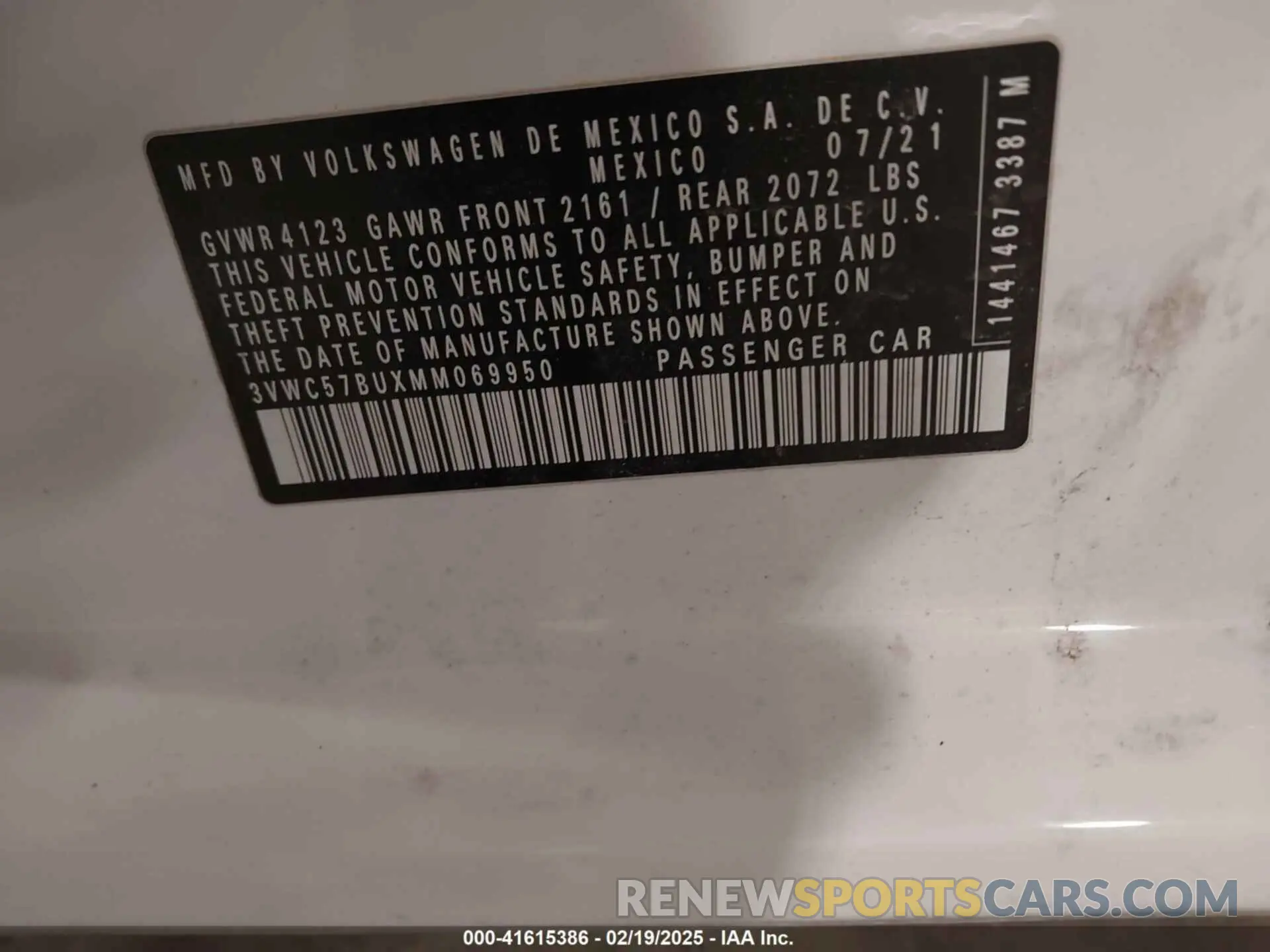 9 Photograph of a damaged car 3VWC57BUXMM069950 VOLKSWAGEN JETTA 2021