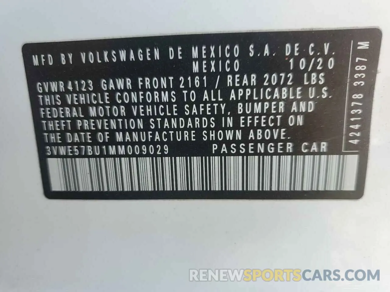12 Photograph of a damaged car 3VWE57BU1MM009029 VOLKSWAGEN JETTA 2021
