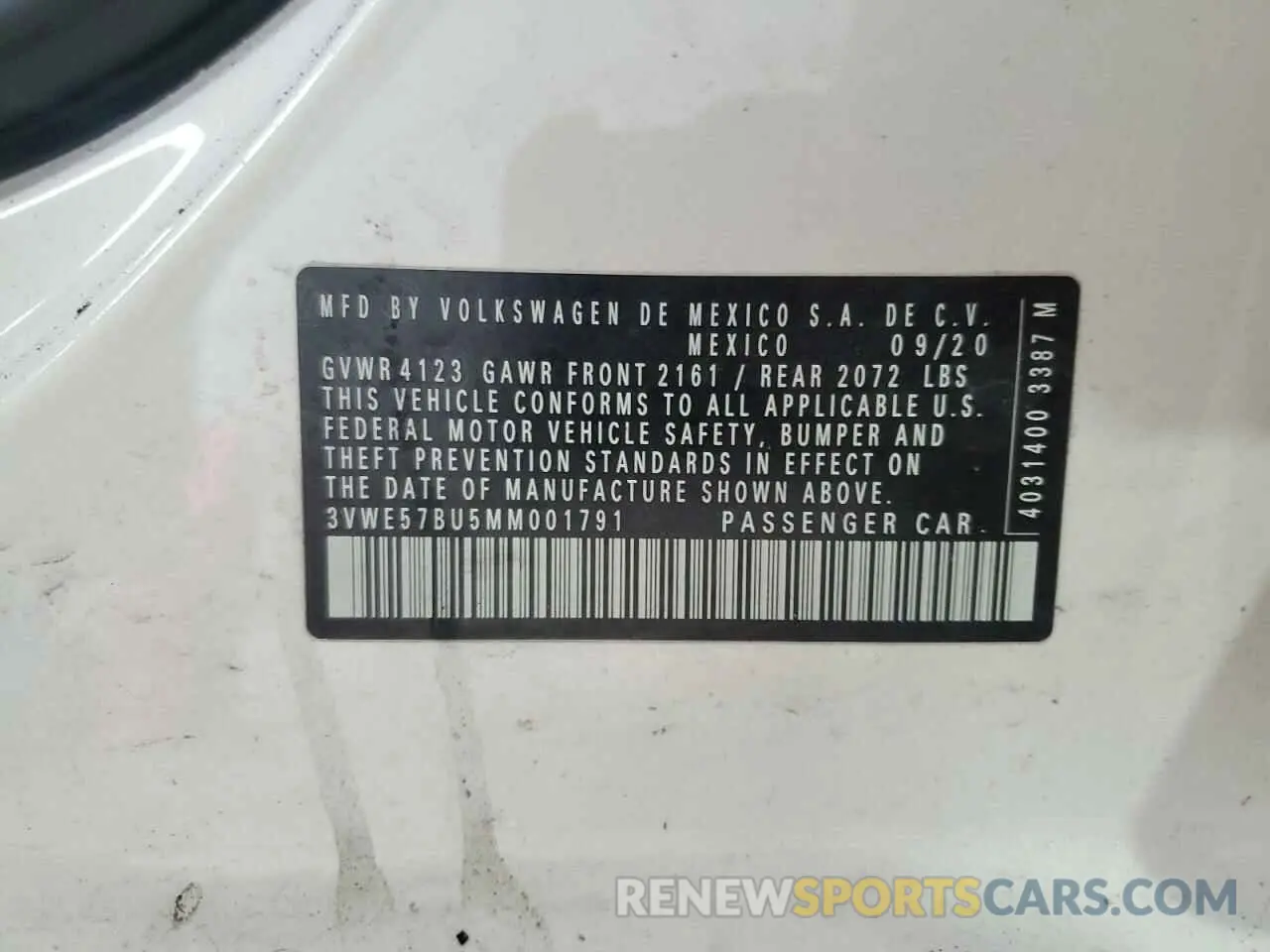 13 Photograph of a damaged car 3VWE57BU5MM001791 VOLKSWAGEN JETTA 2021