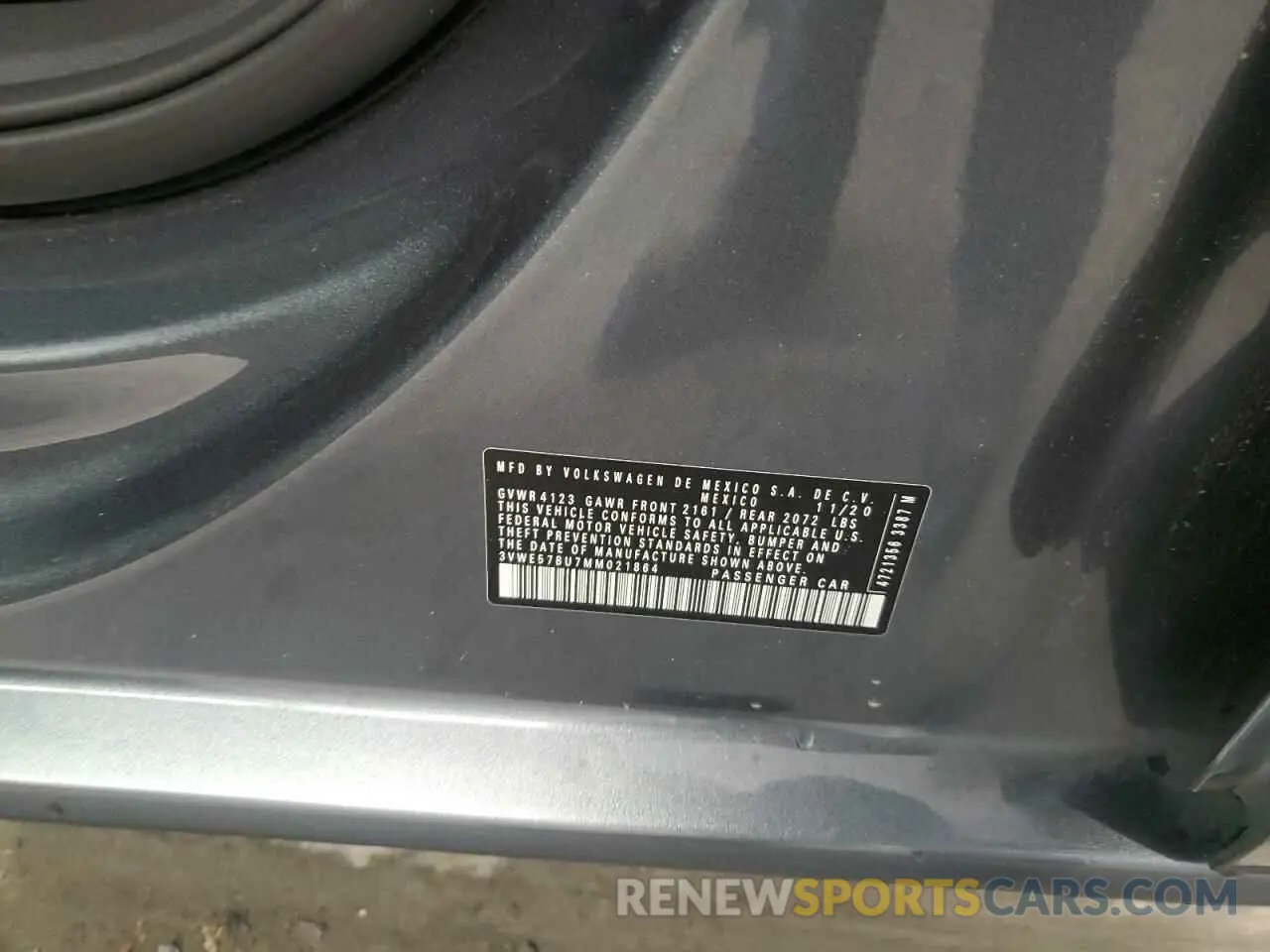 12 Photograph of a damaged car 3VWE57BU7MM021864 VOLKSWAGEN JETTA 2021