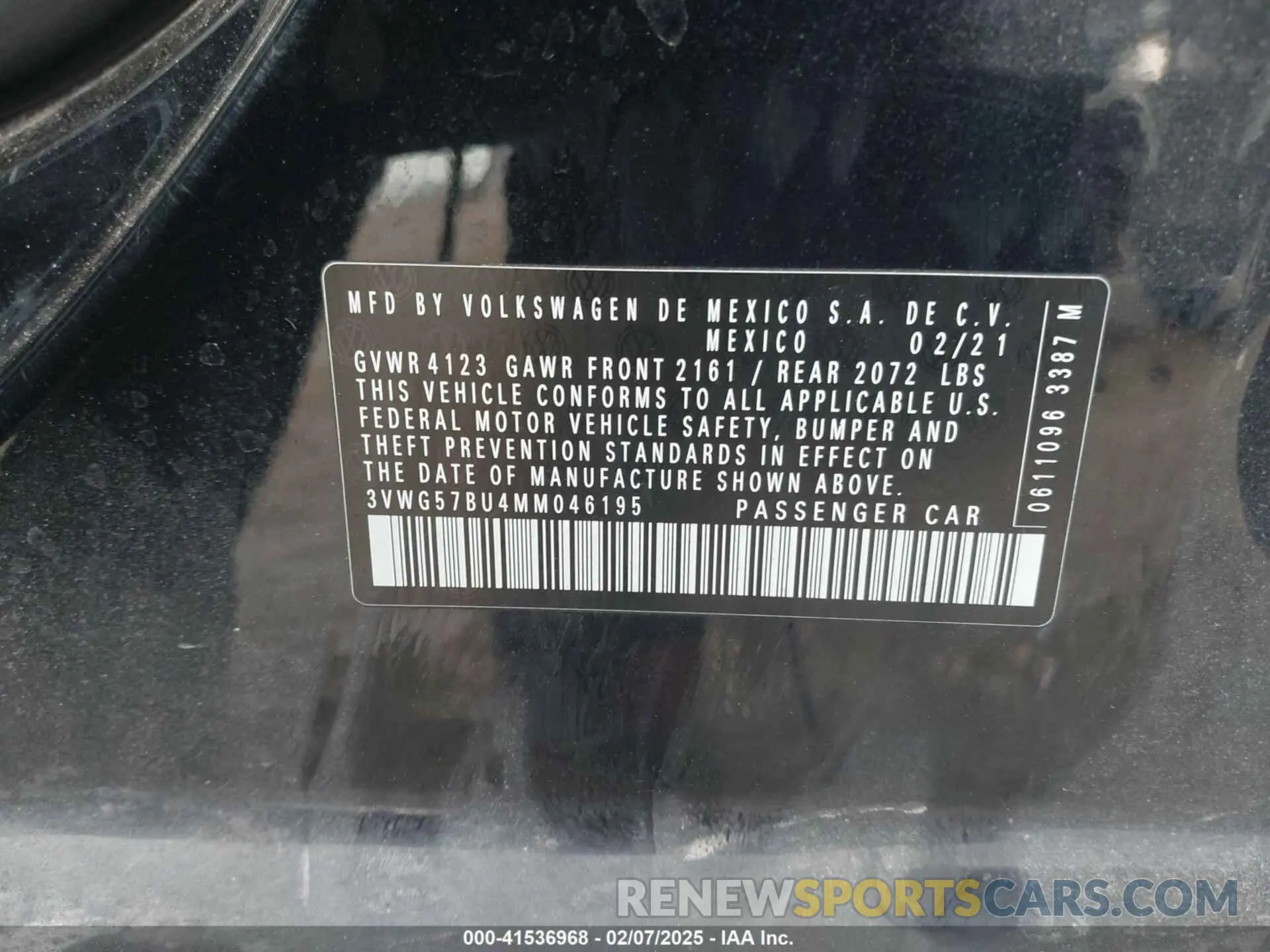 9 Photograph of a damaged car 3VWG57BU4MM046195 VOLKSWAGEN JETTA 2021