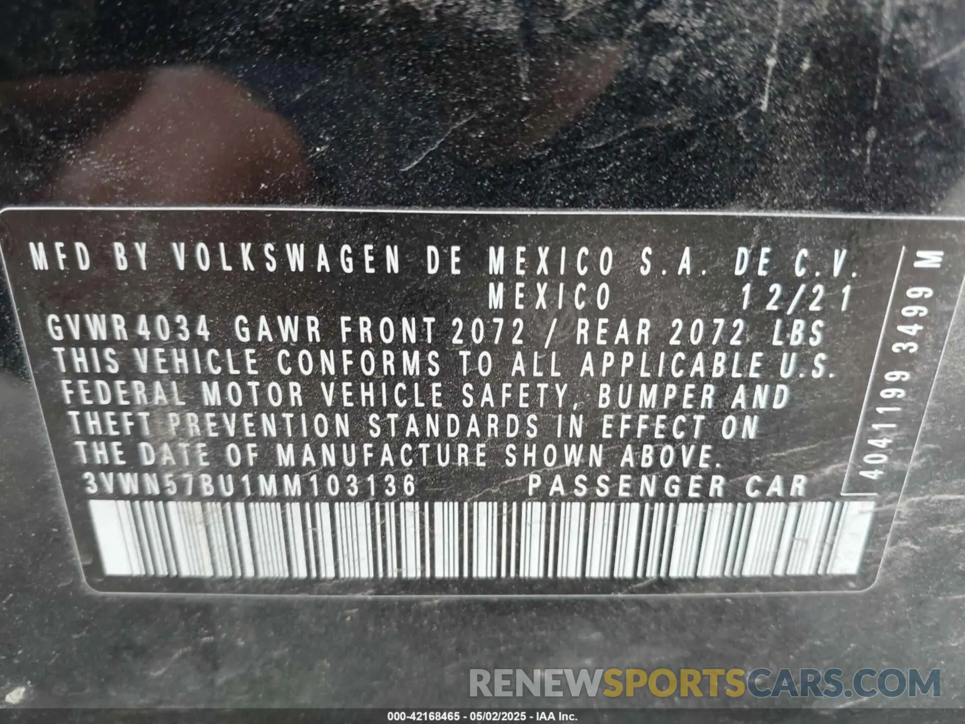 9 Photograph of a damaged car 3VWN57BU1MM103136 VOLKSWAGEN JETTA 2021