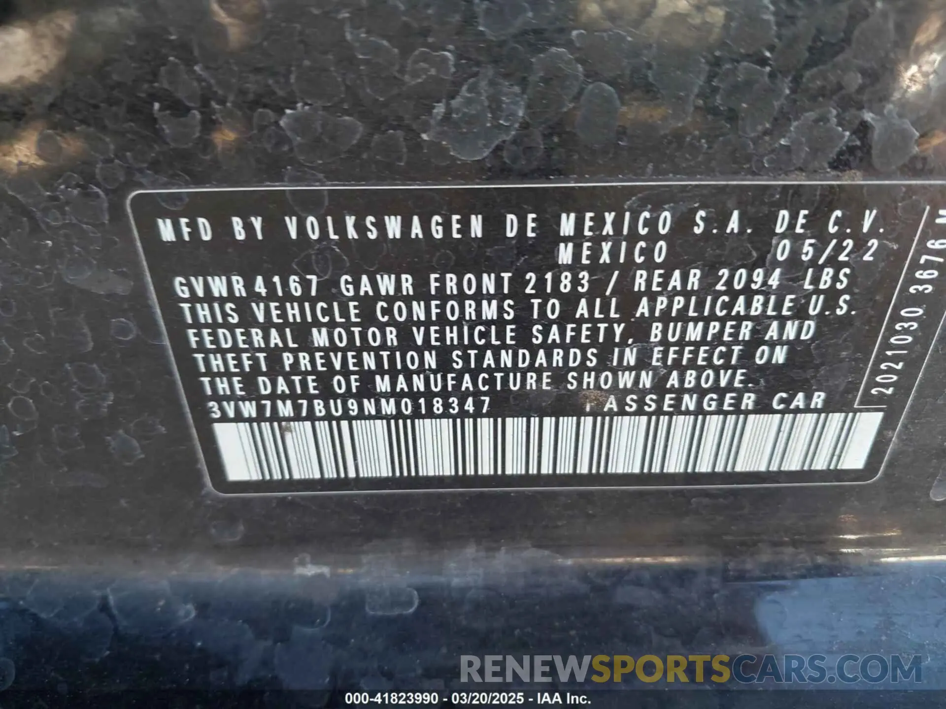 9 Photograph of a damaged car 3VW7M7BU9NM018347 VOLKSWAGEN JETTA 2022