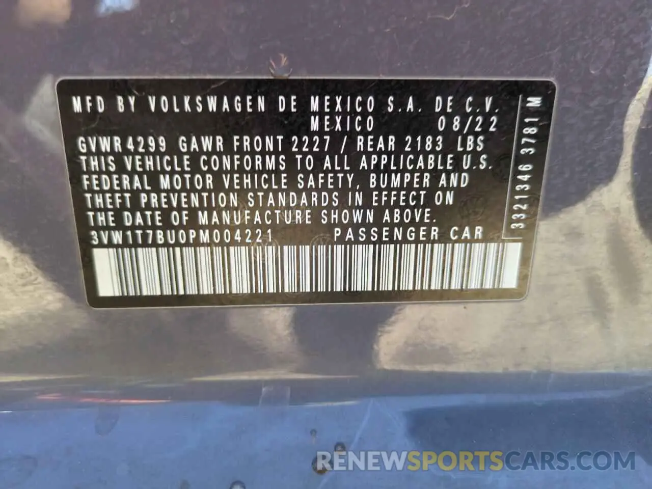 13 Photograph of a damaged car 3VW1T7BU0PM004221 VOLKSWAGEN JETTA 2023