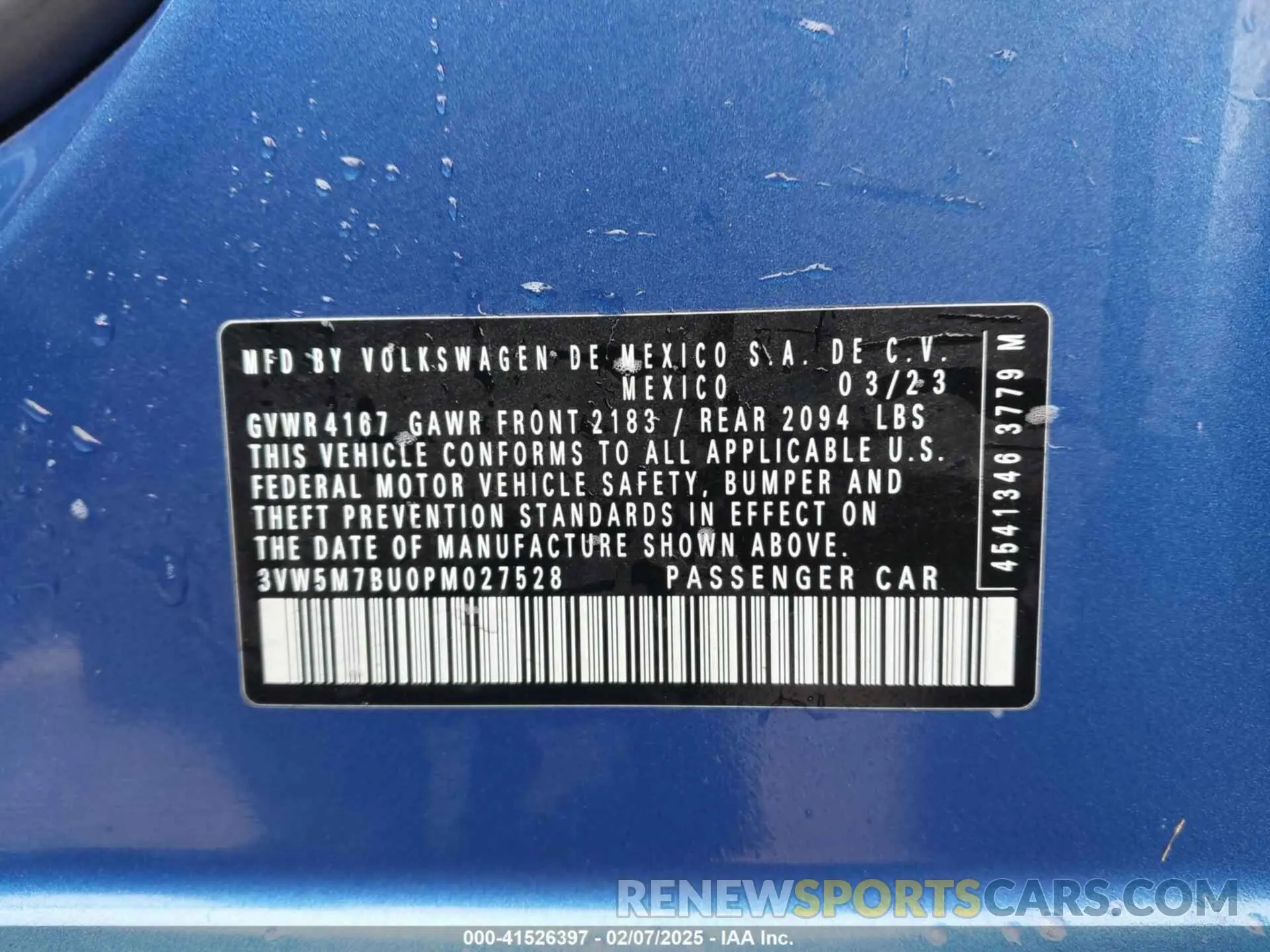 9 Photograph of a damaged car 3VW5M7BU0PM027528 VOLKSWAGEN JETTA 2023
