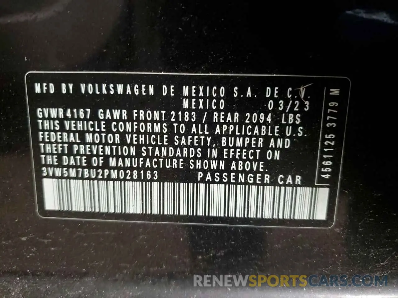 12 Photograph of a damaged car 3VW5M7BU2PM028163 VOLKSWAGEN JETTA 2023