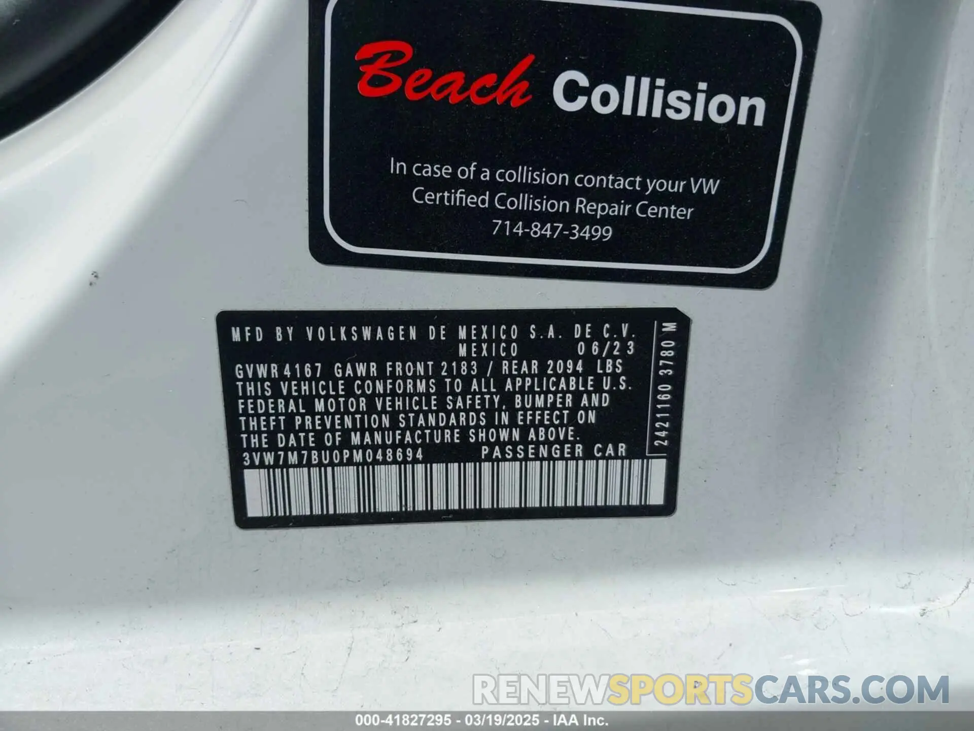9 Photograph of a damaged car 3VW7M7BU0PM048694 VOLKSWAGEN JETTA 2023