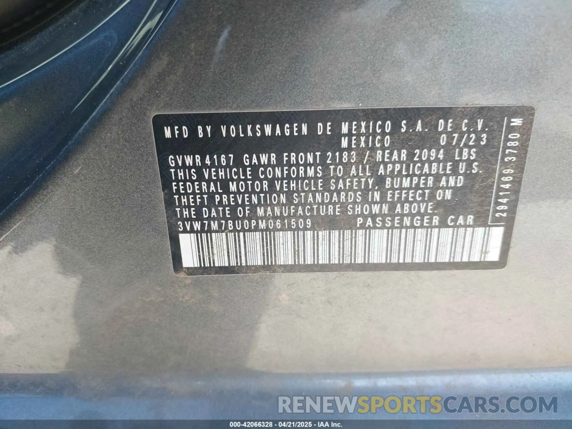 9 Photograph of a damaged car 3VW7M7BU0PM061509 VOLKSWAGEN JETTA 2023
