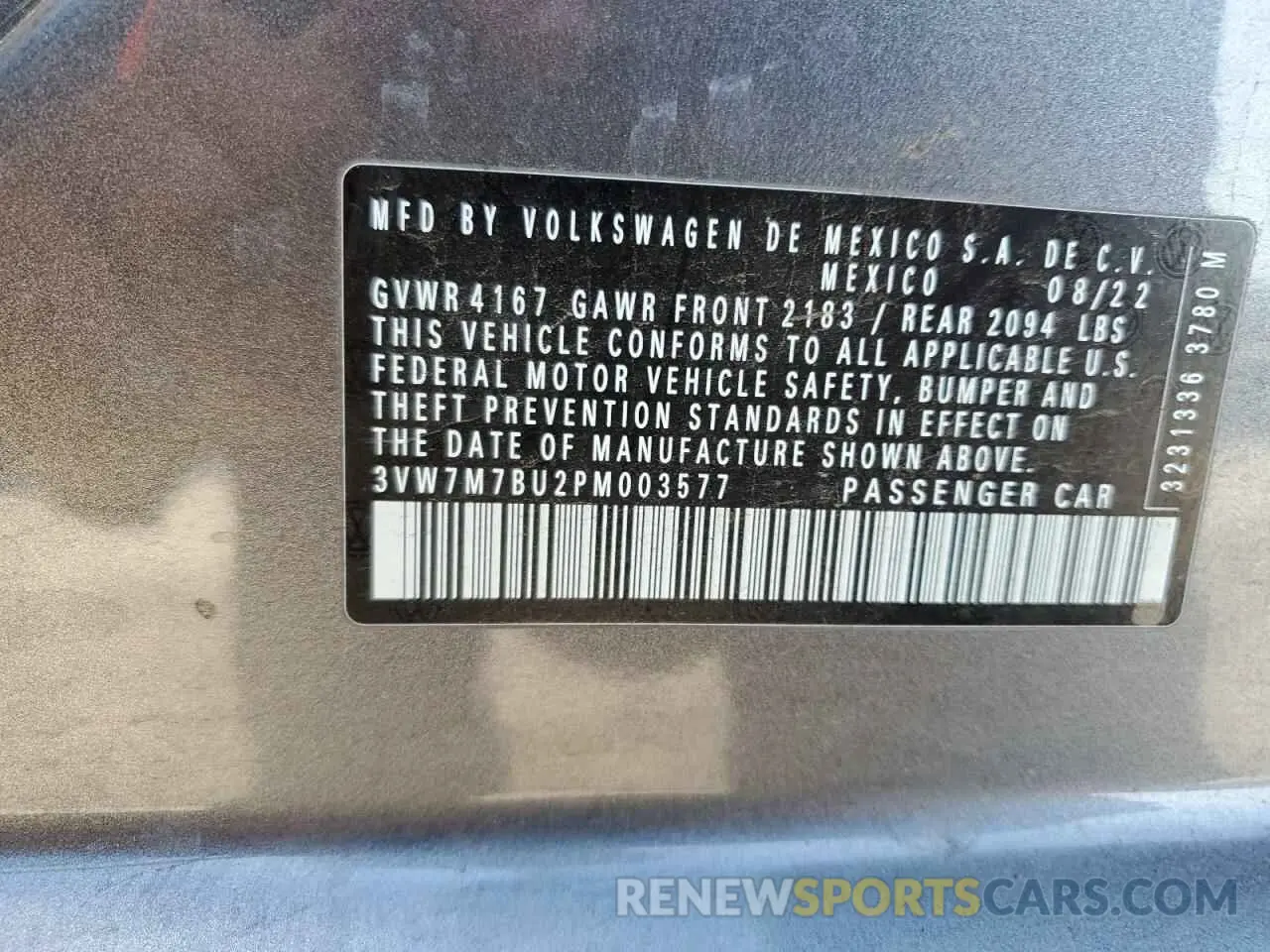 15 Photograph of a damaged car 3VW7M7BU2PM003577 VOLKSWAGEN JETTA 2023