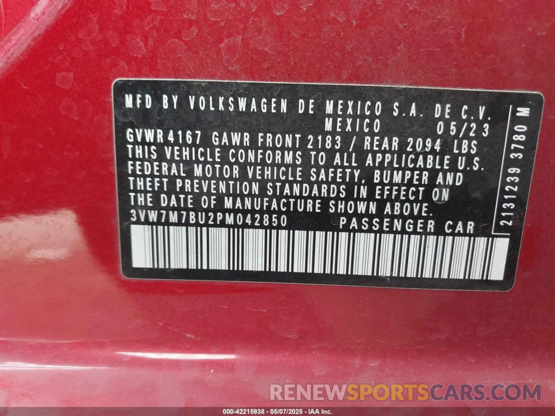 9 Photograph of a damaged car 3VW7M7BU2PM042850 VOLKSWAGEN JETTA 2023