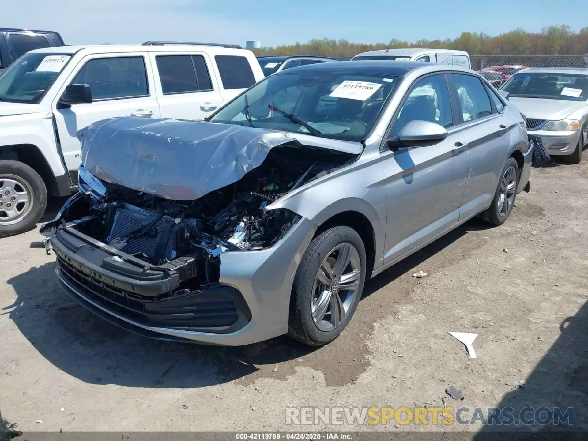 2 Photograph of a damaged car 3VW7M7BU3PM043957 VOLKSWAGEN JETTA 2023