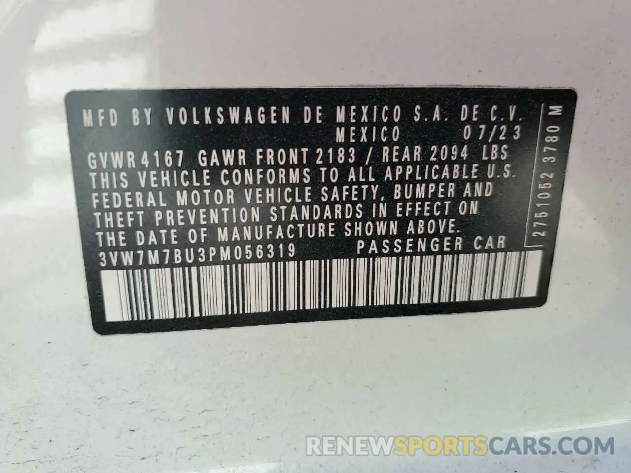 12 Photograph of a damaged car 3VW7M7BU3PM056319 VOLKSWAGEN JETTA 2023