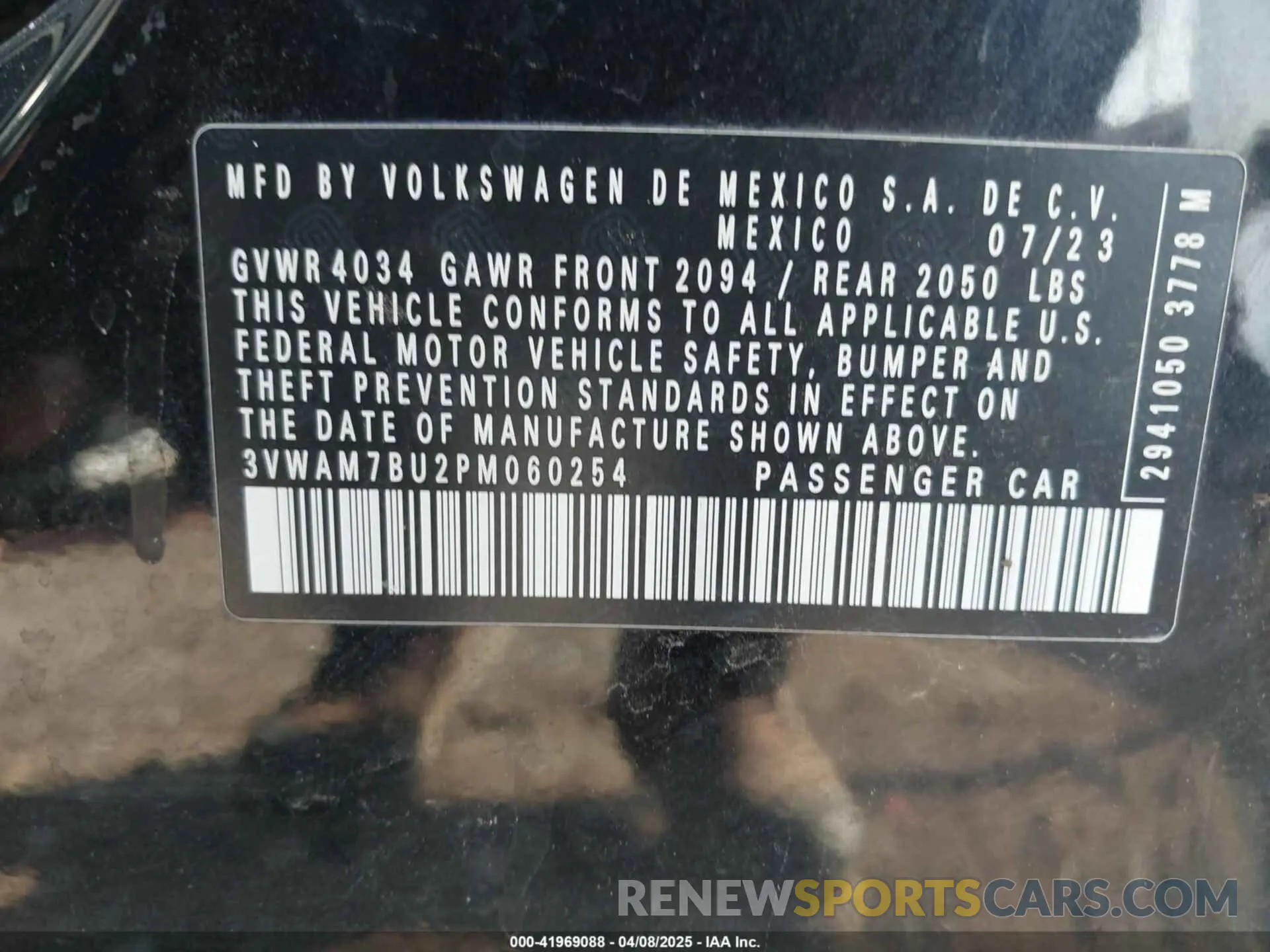 9 Photograph of a damaged car 3VWAM7BU2PM060254 VOLKSWAGEN JETTA 2023
