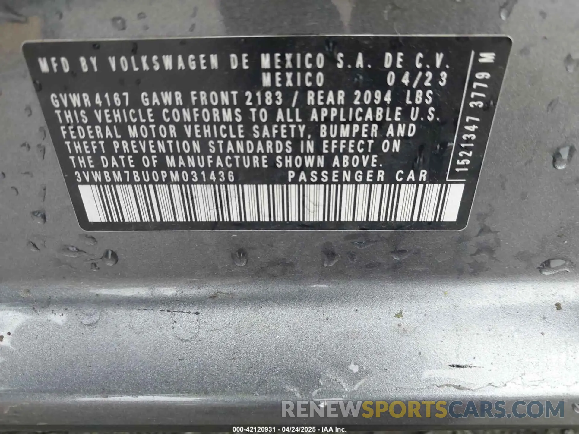9 Photograph of a damaged car 3VWBM7BU0PM031436 VOLKSWAGEN JETTA 2023
