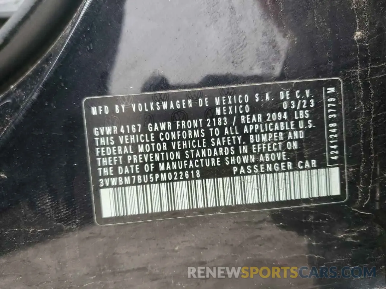 12 Photograph of a damaged car 3VWBM7BU5PM022618 VOLKSWAGEN JETTA 2023