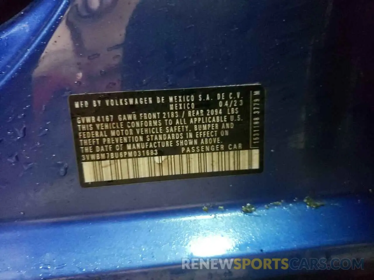 12 Photograph of a damaged car 3VWBM7BU6PM031683 VOLKSWAGEN JETTA 2023