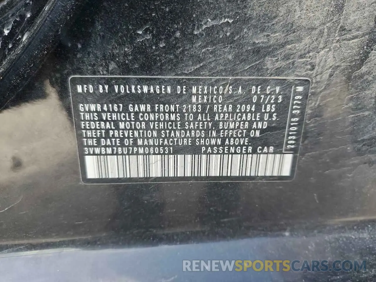 13 Photograph of a damaged car 3VWBM7BU7PM060531 VOLKSWAGEN JETTA 2023