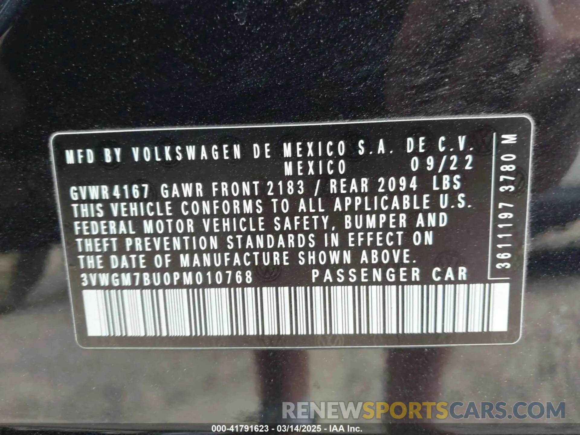 9 Photograph of a damaged car 3VWGM7BU0PM010768 VOLKSWAGEN JETTA 2023
