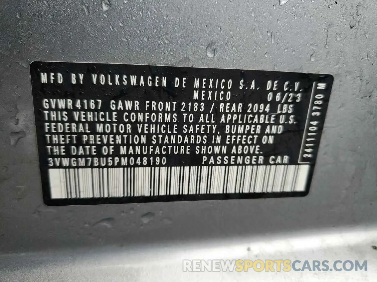12 Photograph of a damaged car 3VWGM7BU5PM048190 VOLKSWAGEN JETTA 2023