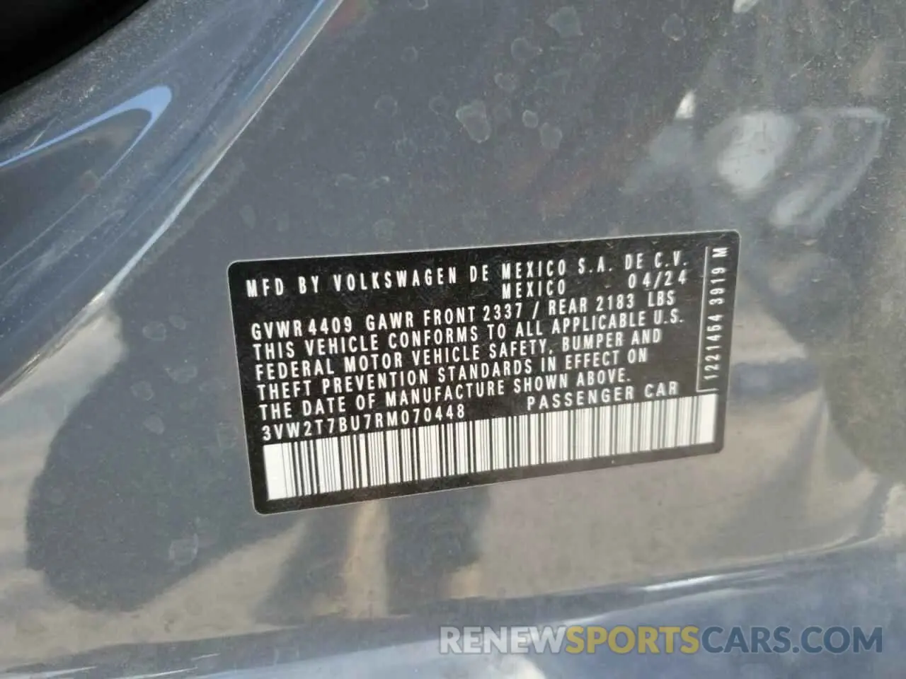 14 Photograph of a damaged car 3VW2T7BU7RM070448 VOLKSWAGEN JETTA 2024
