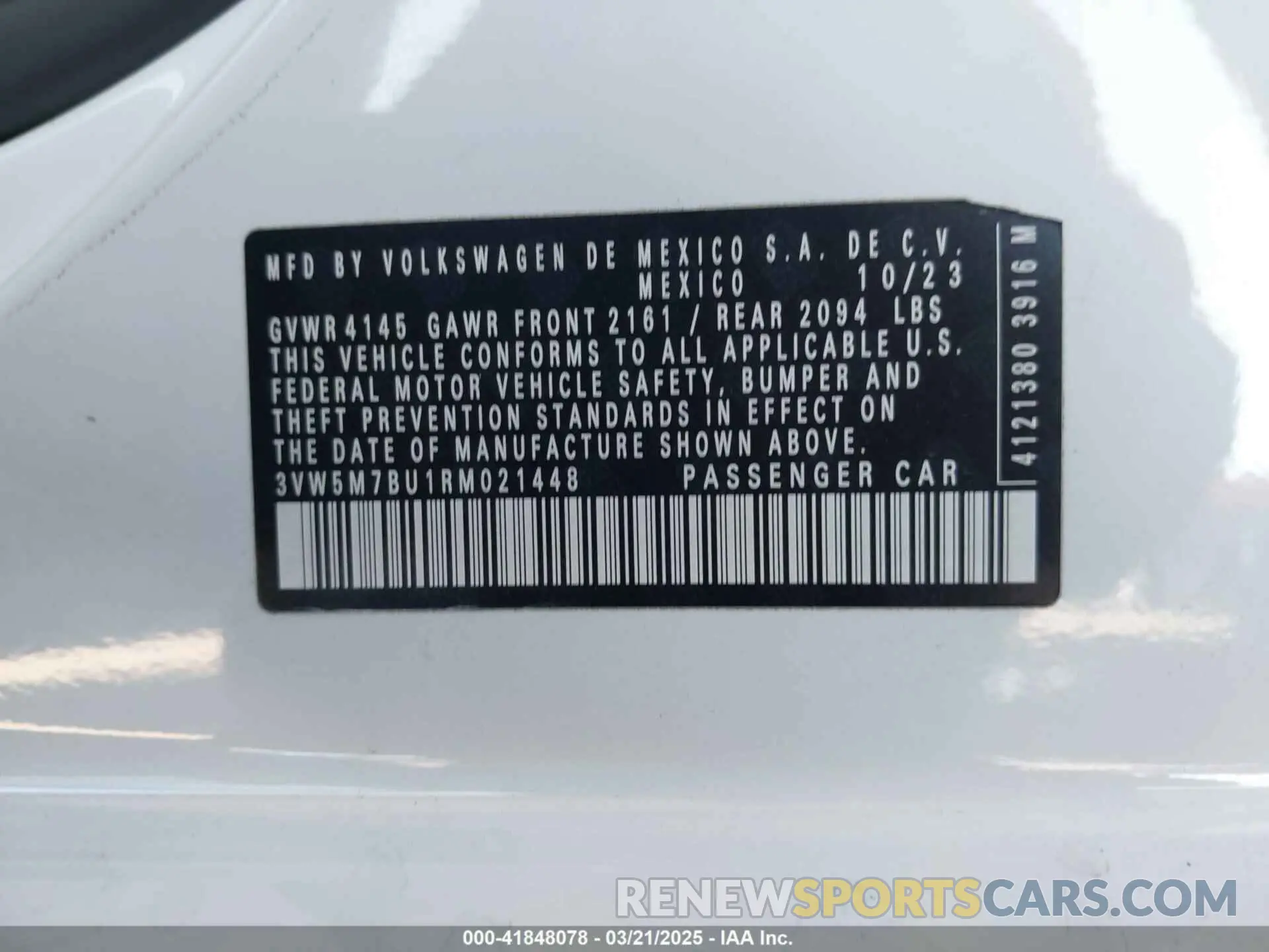 9 Photograph of a damaged car 3VW5M7BU1RM021448 VOLKSWAGEN JETTA 2024