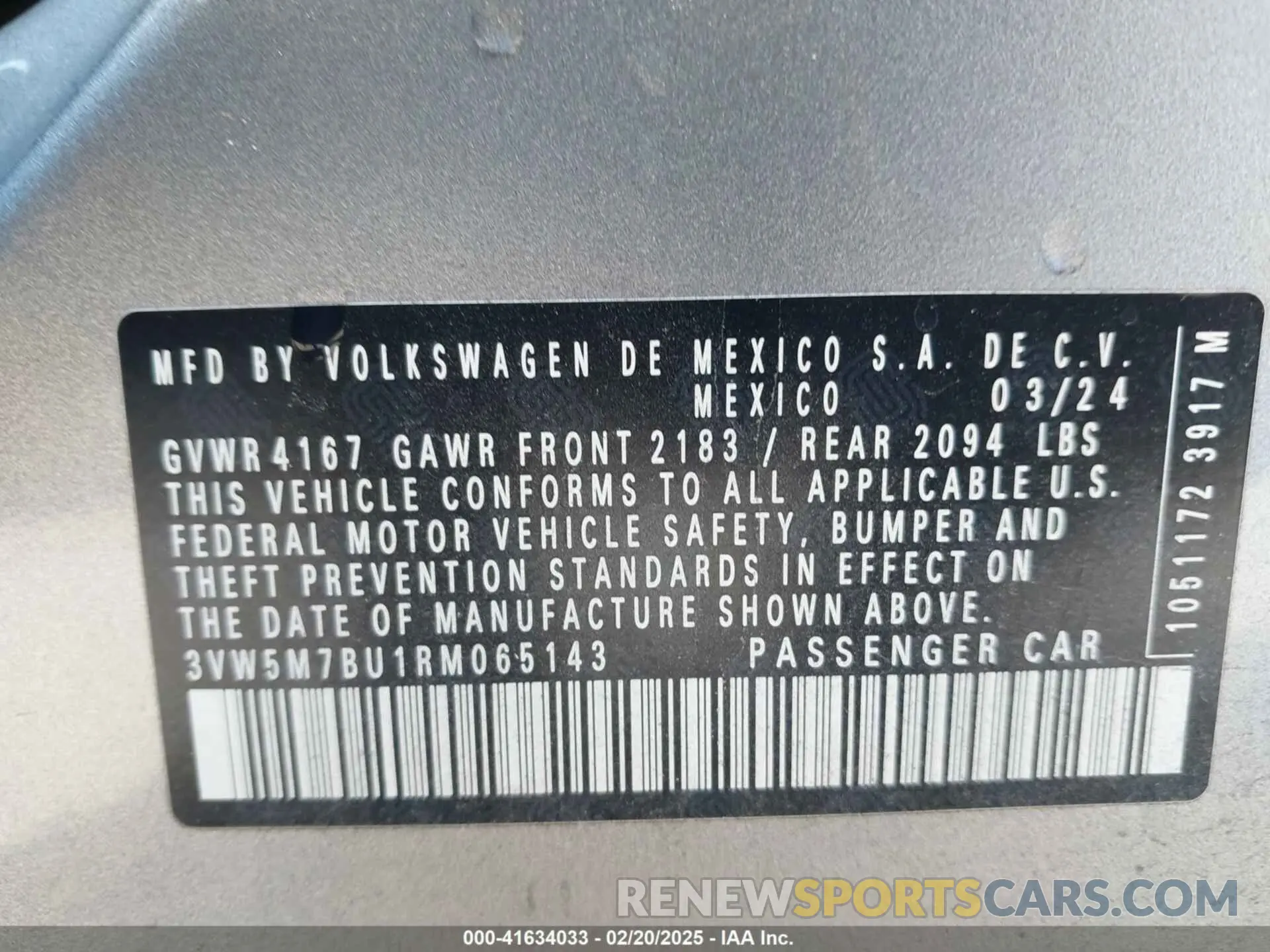 9 Photograph of a damaged car 3VW5M7BU1RM065143 VOLKSWAGEN JETTA 2024