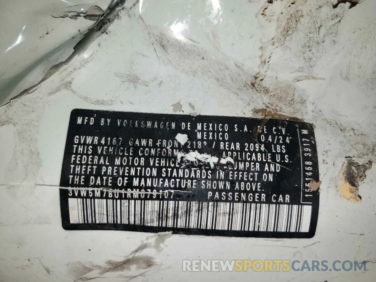 12 Photograph of a damaged car 3VW5M7BU1RM079107 VOLKSWAGEN JETTA 2024