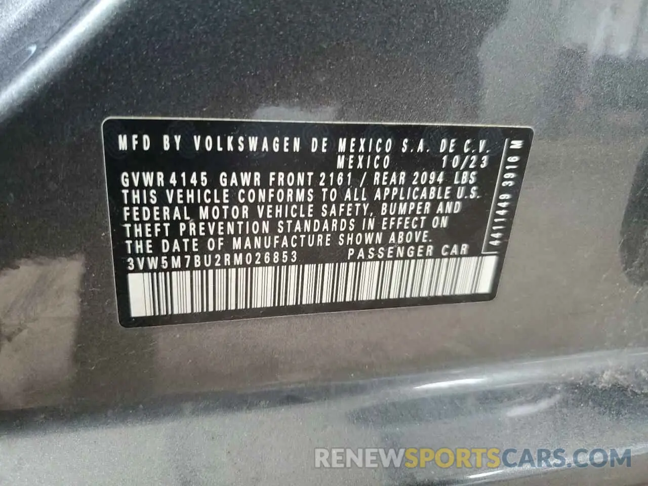 12 Photograph of a damaged car 3VW5M7BU2RM026853 VOLKSWAGEN JETTA 2024