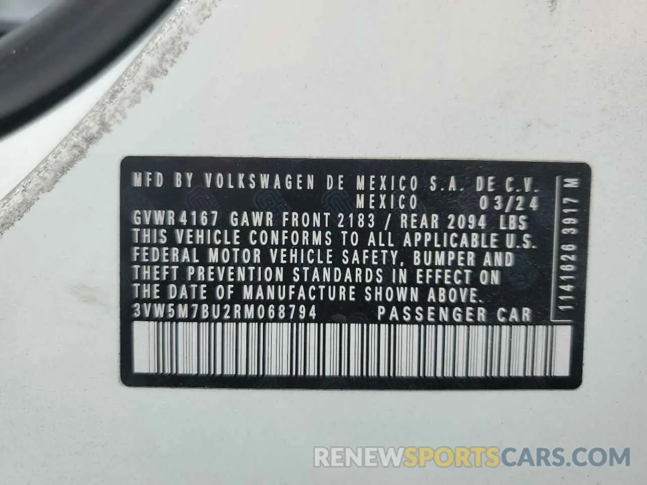 12 Photograph of a damaged car 3VW5M7BU2RM068794 VOLKSWAGEN JETTA 2024