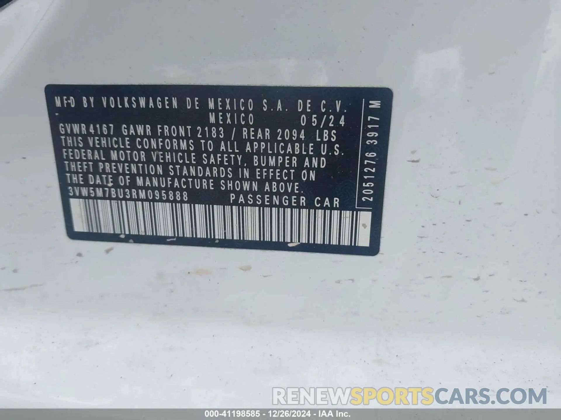 9 Photograph of a damaged car 3VW5M7BU3RM095888 VOLKSWAGEN JETTA 2024