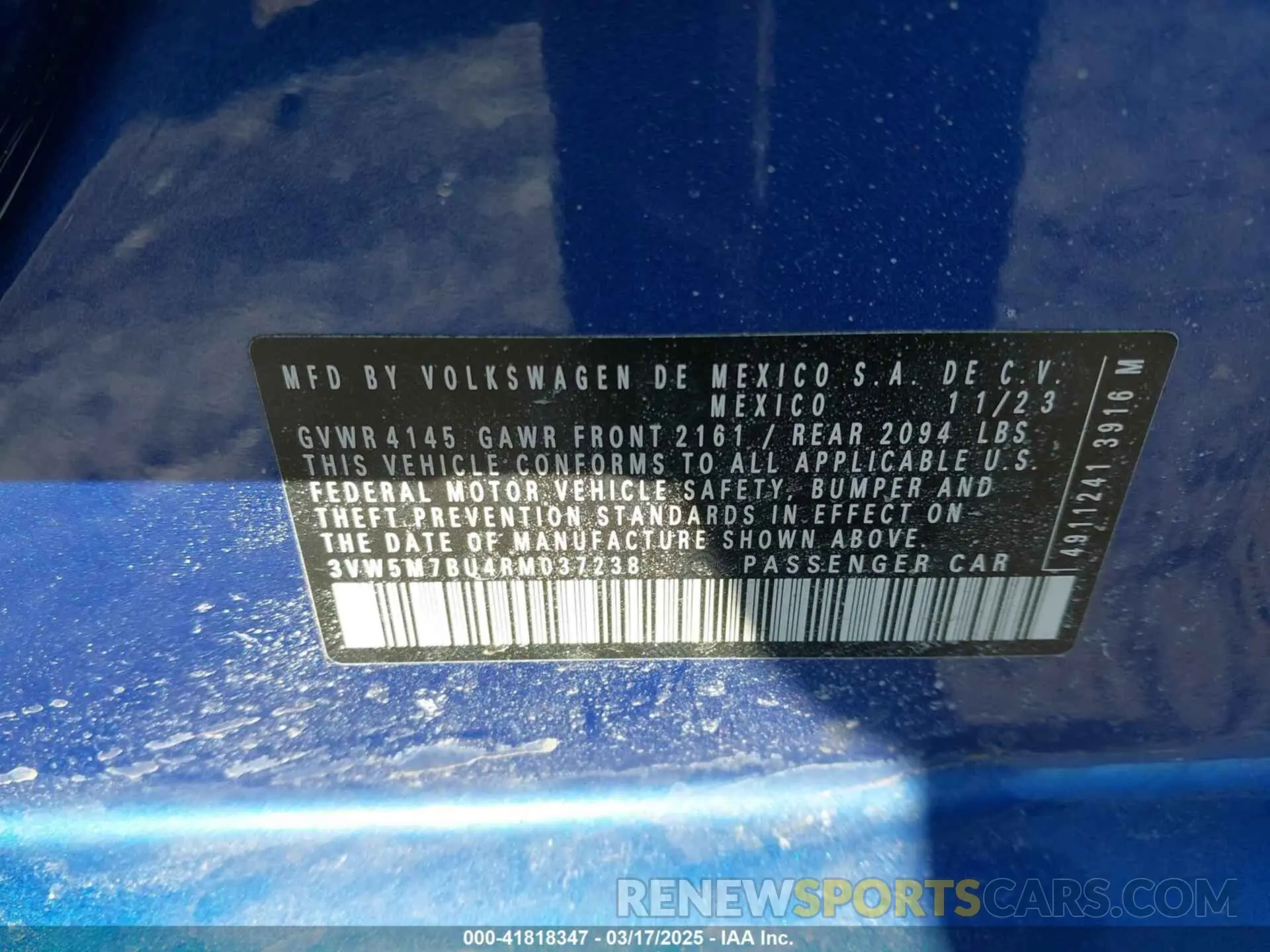 9 Photograph of a damaged car 3VW5M7BU4RM037238 VOLKSWAGEN JETTA 2024