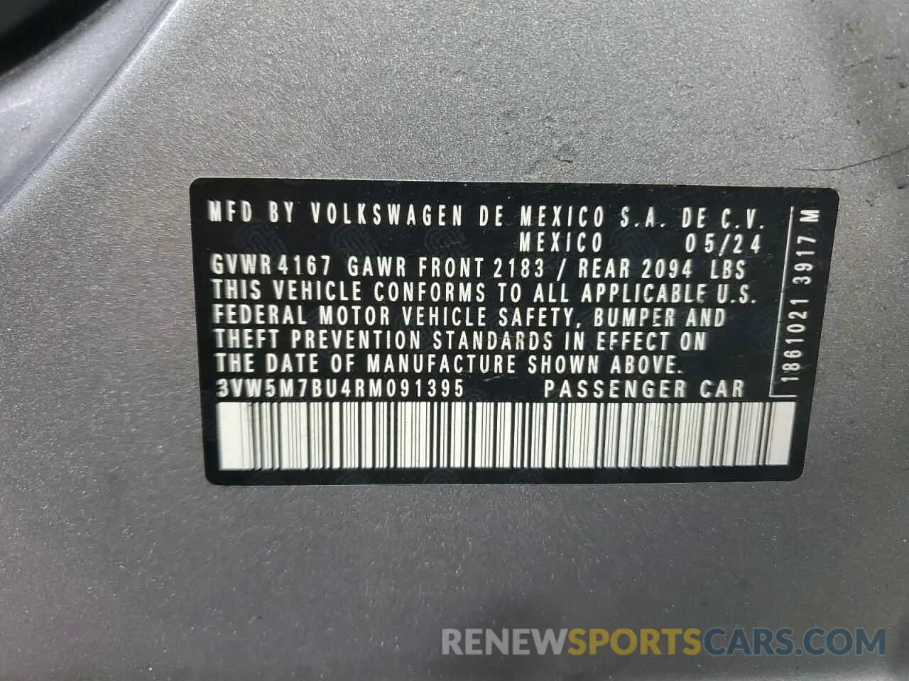 13 Photograph of a damaged car 3VW5M7BU4RM091395 VOLKSWAGEN JETTA 2024