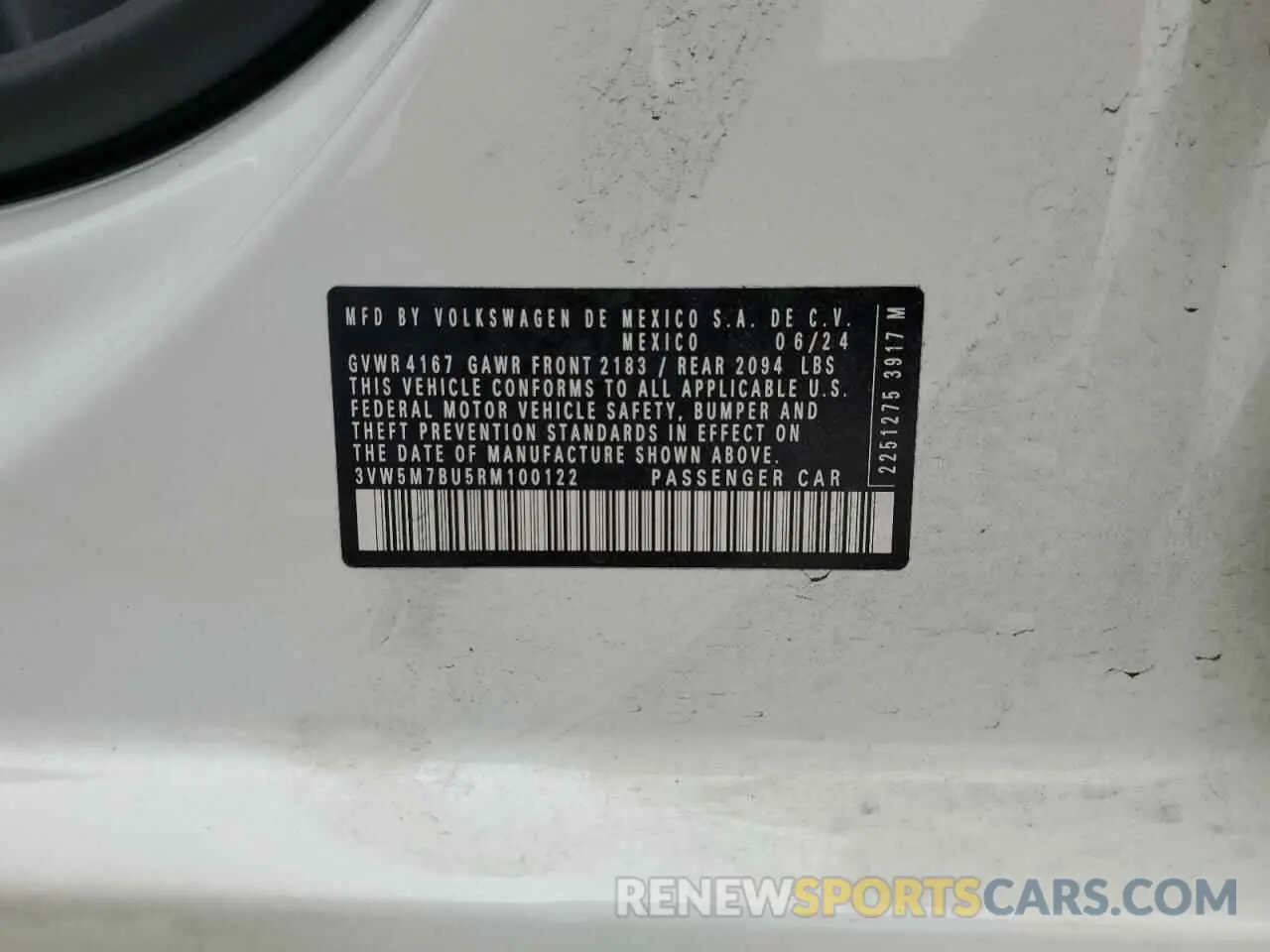 12 Photograph of a damaged car 3VW5M7BU5RM100122 VOLKSWAGEN JETTA 2024
