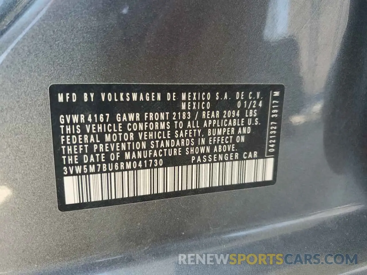 12 Photograph of a damaged car 3VW5M7BU6RM041730 VOLKSWAGEN JETTA 2024