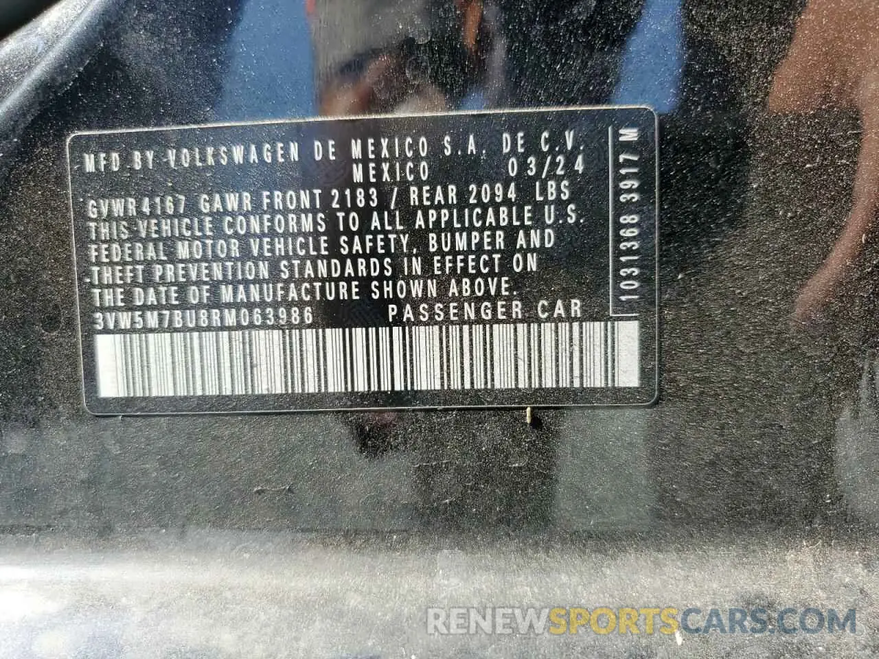 13 Photograph of a damaged car 3VW5M7BU8RM063986 VOLKSWAGEN JETTA 2024