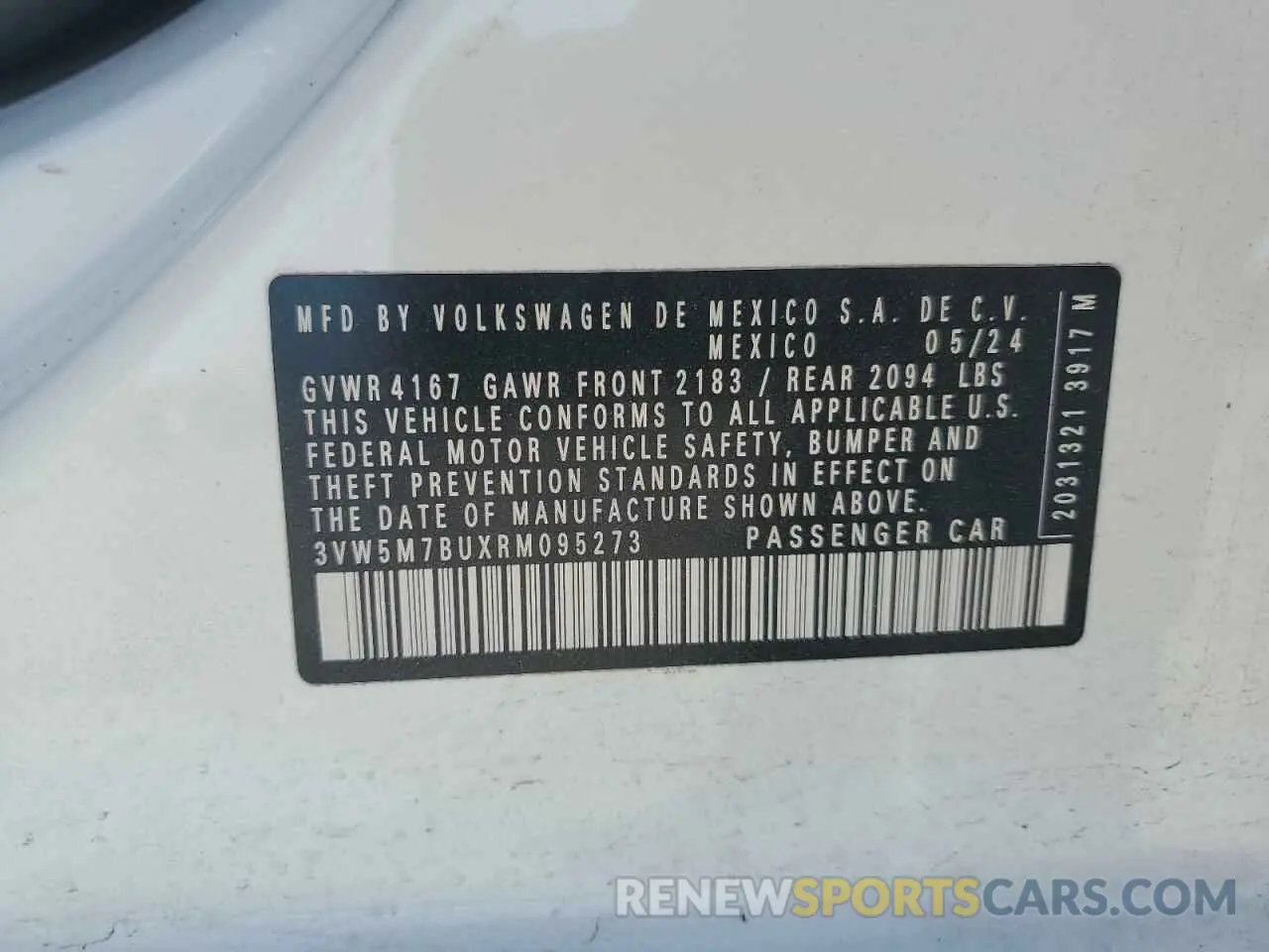 12 Photograph of a damaged car 3VW5M7BUXRM095273 VOLKSWAGEN JETTA 2024