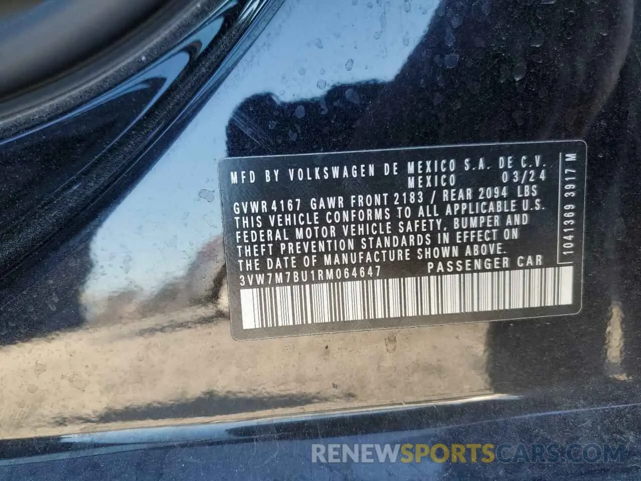 14 Photograph of a damaged car 3VW7M7BU1RM064647 VOLKSWAGEN JETTA 2024