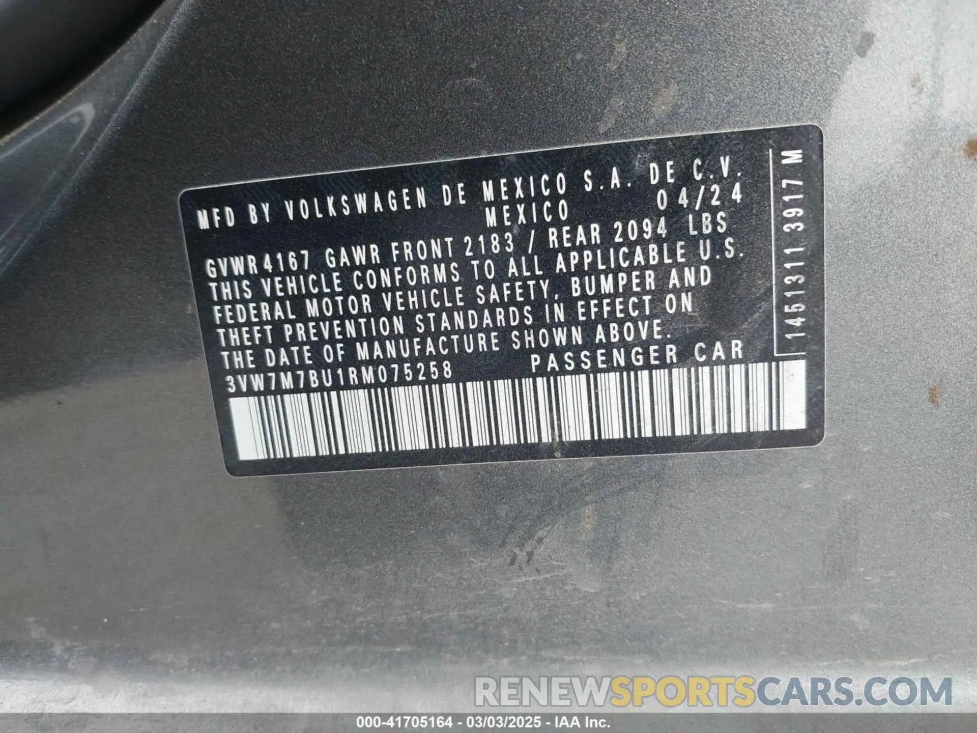 9 Photograph of a damaged car 3VW7M7BU1RM075258 VOLKSWAGEN JETTA 2024