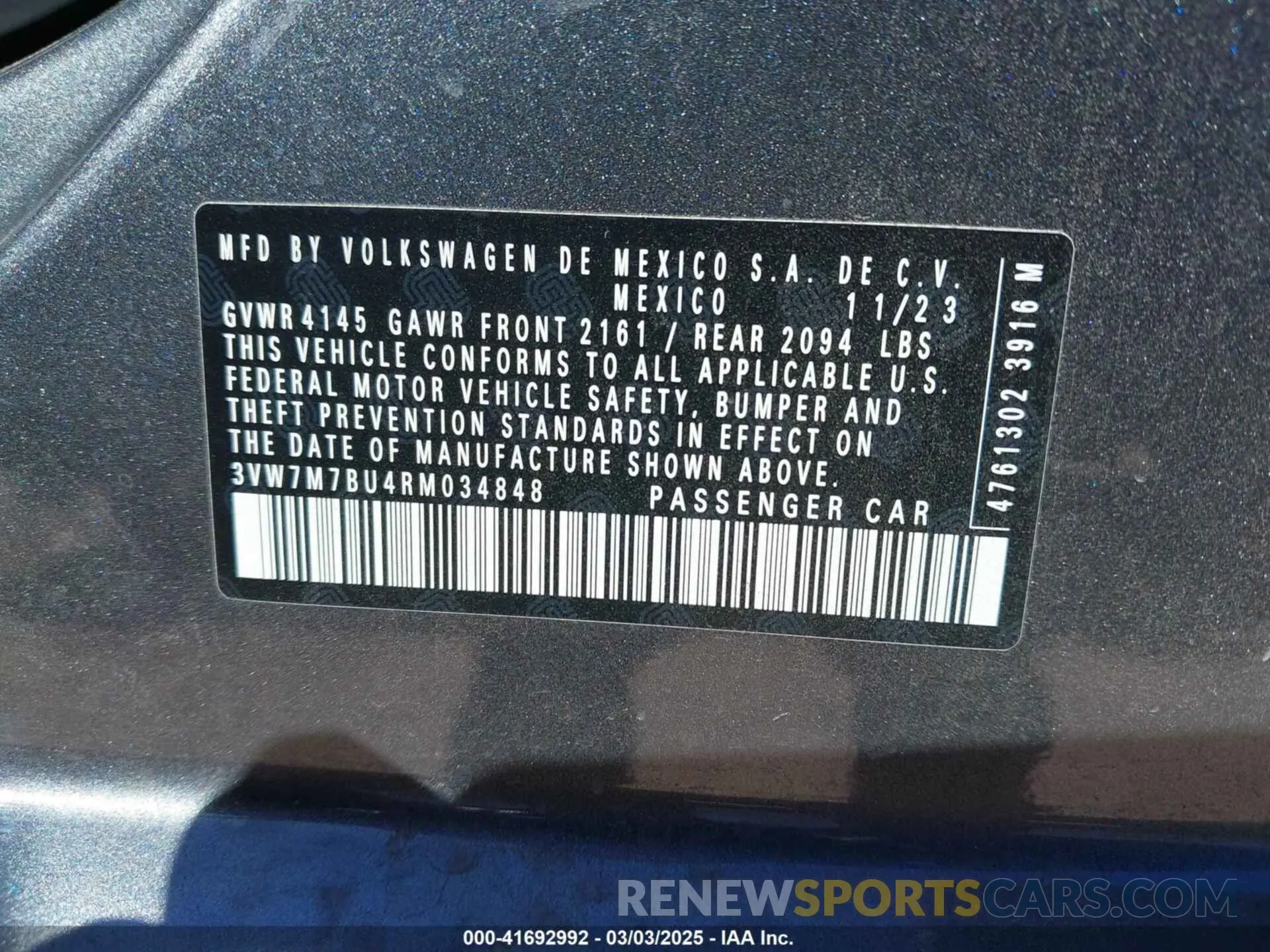 9 Photograph of a damaged car 3VW7M7BU4RM034848 VOLKSWAGEN JETTA 2024