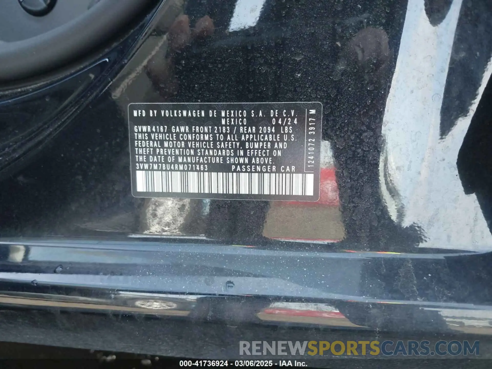 9 Photograph of a damaged car 3VW7M7BU4RM071463 VOLKSWAGEN JETTA 2024