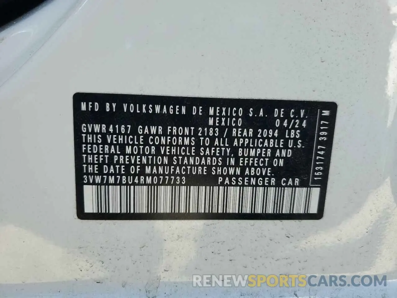 12 Photograph of a damaged car 3VW7M7BU4RM077733 VOLKSWAGEN JETTA 2024