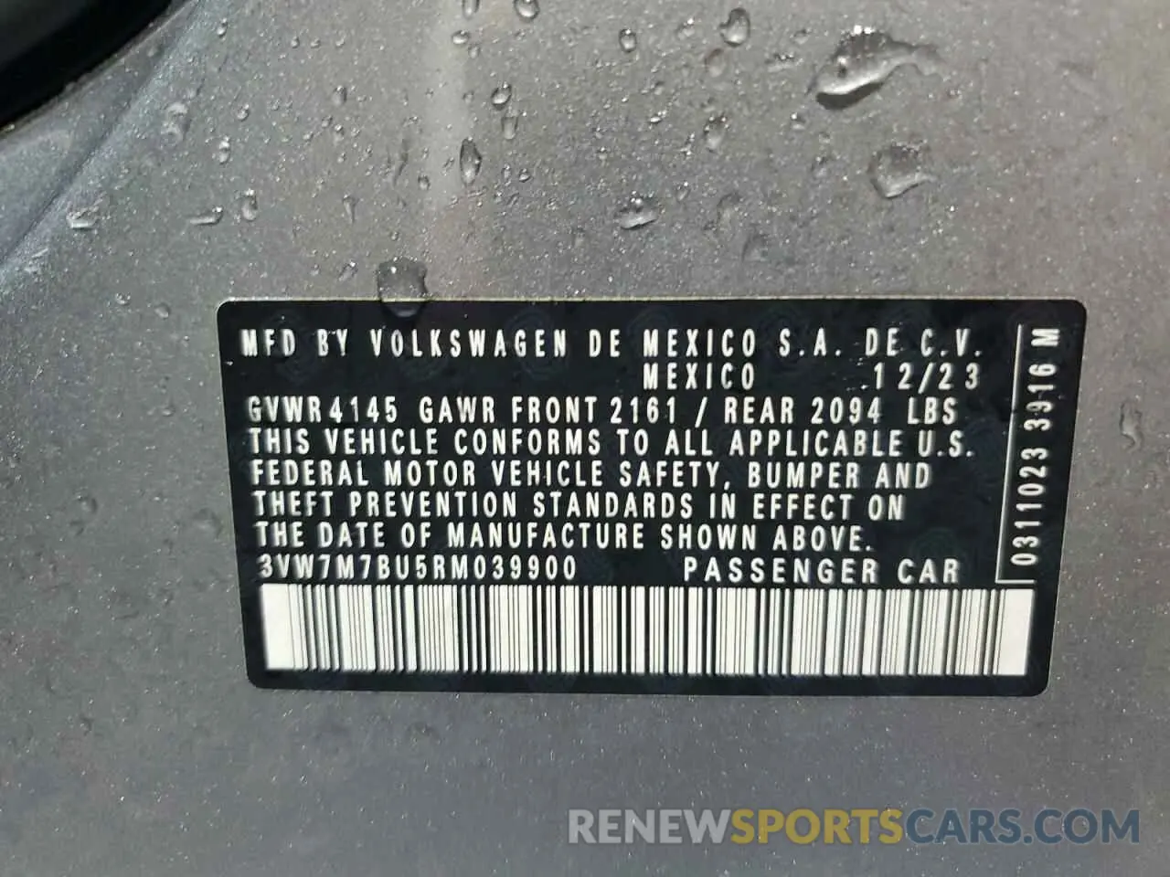 12 Photograph of a damaged car 3VW7M7BU5RM039900 VOLKSWAGEN JETTA 2024