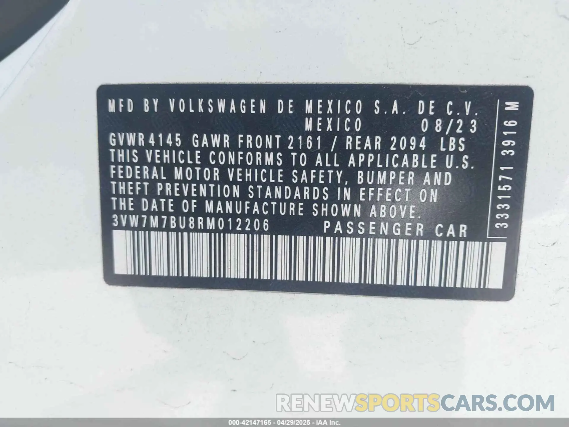 9 Photograph of a damaged car 3VW7M7BU8RM012206 VOLKSWAGEN JETTA 2024