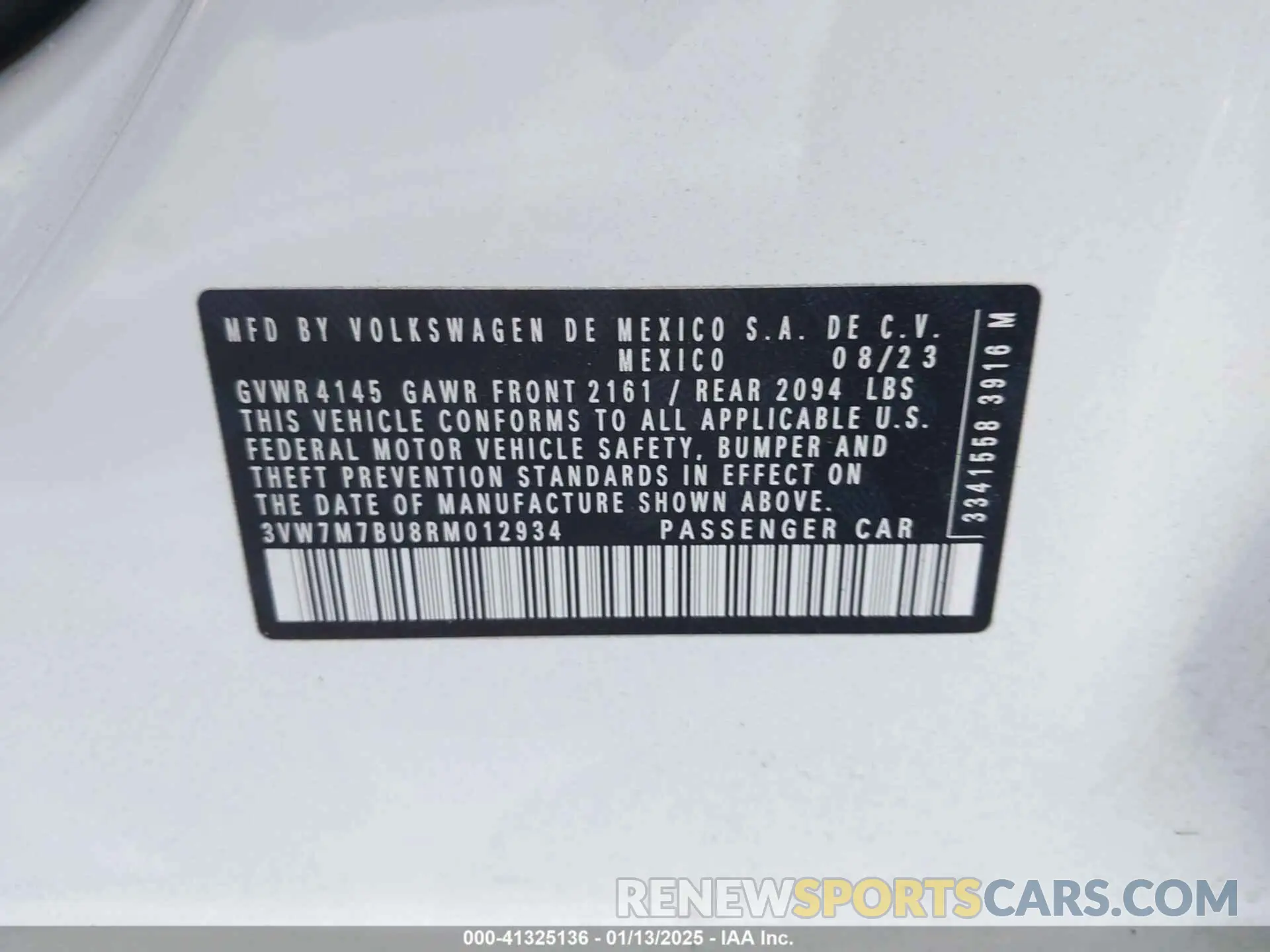 9 Photograph of a damaged car 3VW7M7BU8RM012934 VOLKSWAGEN JETTA 2024